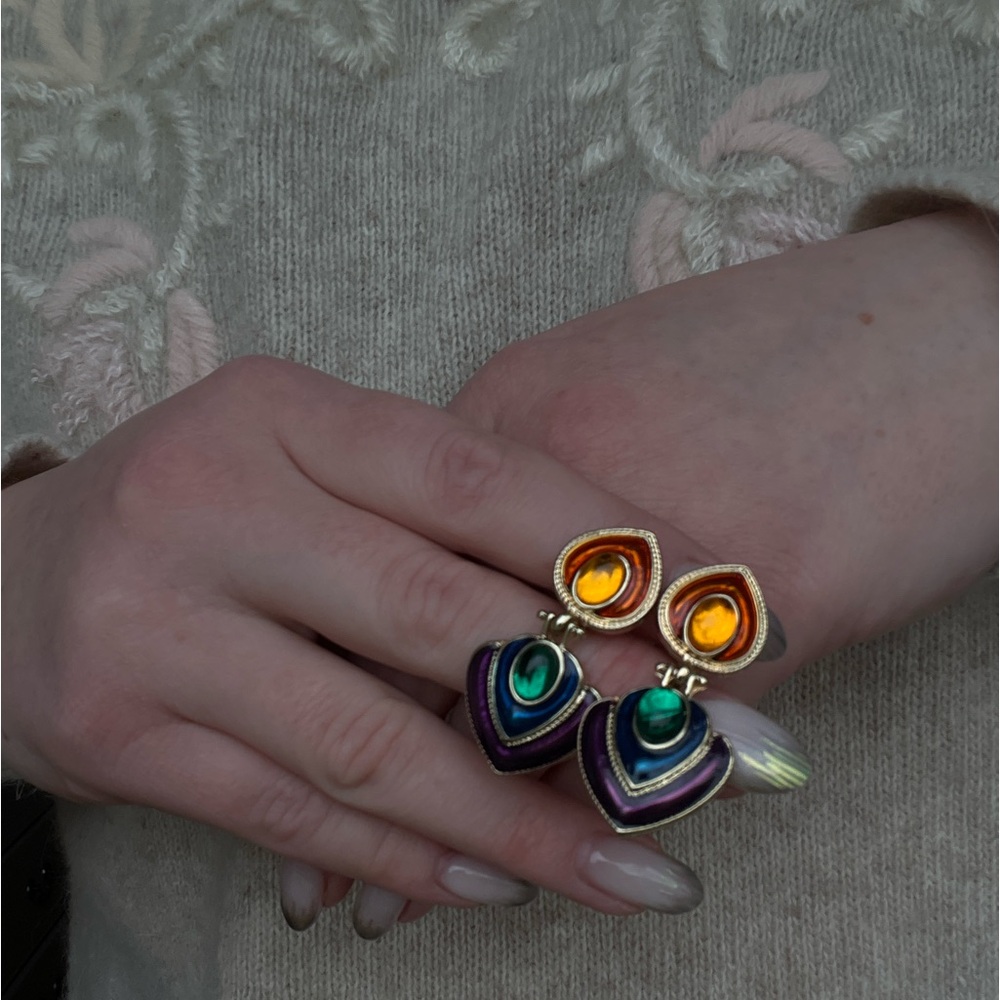 🤍Boho Colorful Dangle Women Clip On Earrings